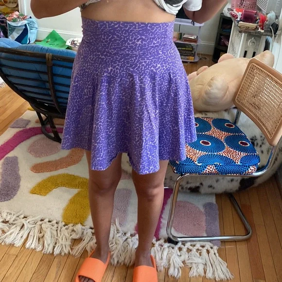 *Old School Oaf* Lazy Oaf Purple Print Skater Skirt - Picture 11 of 11